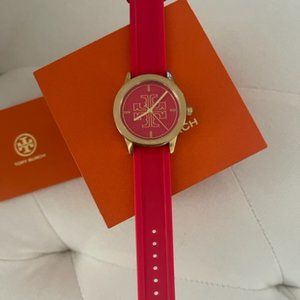 Tory Burch GIGI bright red silicone Watch